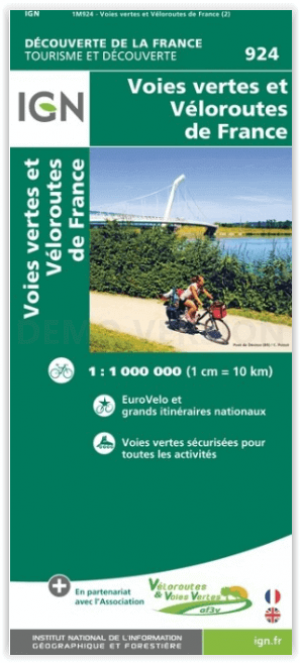 Fietskaart Frankrijk Voies Vertes & véloroutes - IGN