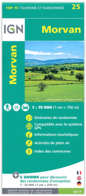 Wandelkaart TOP75 25 Parc Naturel Régional du Morvan - IGN