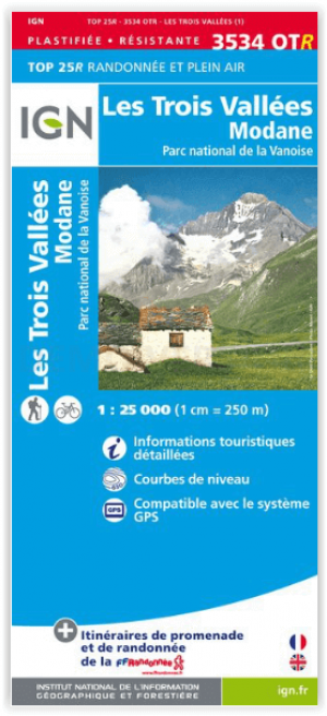 Wandelkaart 3534 OT(R) Modane Parc National de la Vanoise - IGN