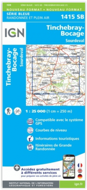 Wandelkaart 1415 SB Tinchebray-Bocage & Sourdeval - IGN
