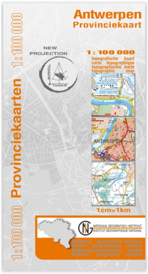 Provinciekaart Landkaart Wegenkaart Antwerpen - NGI