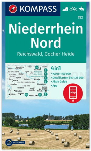 Wandelkaart 752 Niederrhein Nord & Reichswald - Kompass