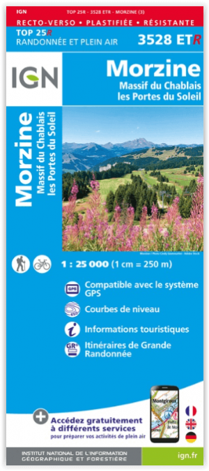 Wandelkaart 3528 ET(R) Morzine & Massif du Chablais - IGN