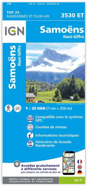 Wandelkaart 3530 ET Samoëns & Haut-Giffre - IGN