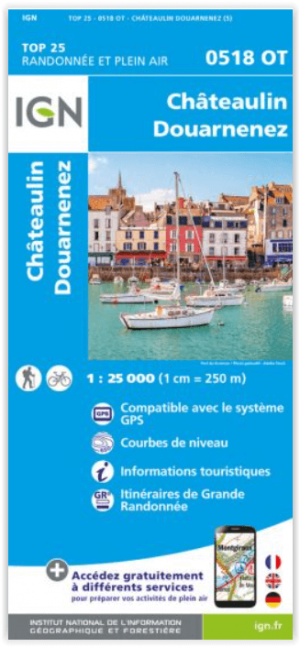 Wandelkaart 0518 OT Châteaulin & Douarnenez - IGN
