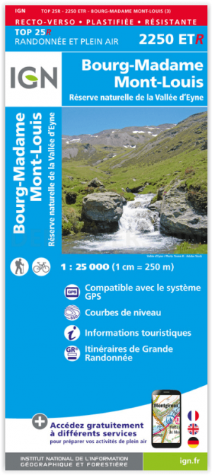 Wandelkaart 2250 ET(R) Bourg-Madame & Mont-Louis - IGN
