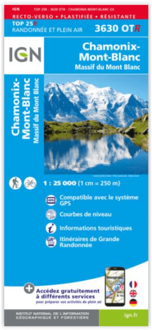 Wandelkaart 3630 OT(R) Chamonix & Massif du Mont Blanc - IGN