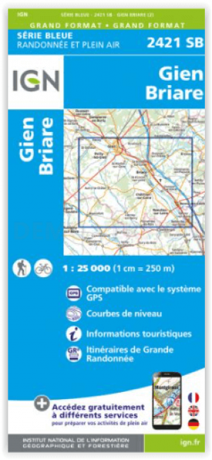 Wandelkaart 2421 SB Briare - Centraal Frankrijk - IGN