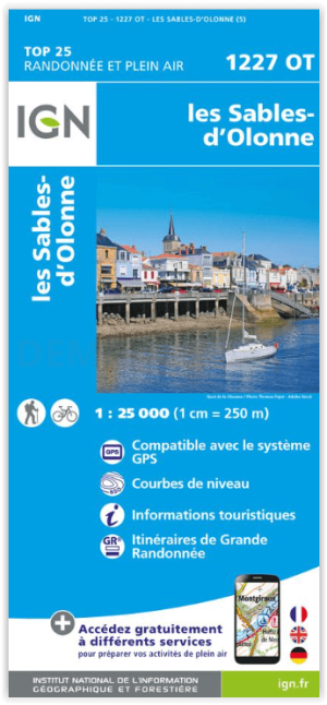 Wandelkaart 1227 OT Les Sables-d'Olonne - IGN