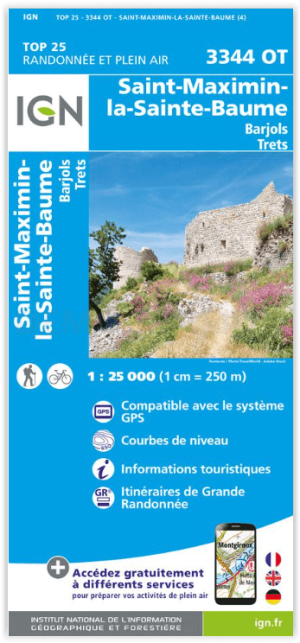 Wandelkaart 3344 OT St-Maximin & La Ste-Baume - IGN