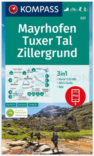 Wandelkaart 037 Mayerhofen- Tuxer & Tal-Zillergrund - Kompass