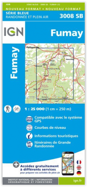 Wandelkaart 3008 SB Fumay - IGN