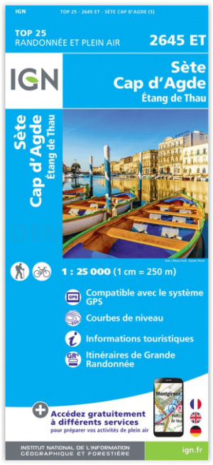 Wandelkaart 2645 ET Sète & Cap d'Agde - IGN
