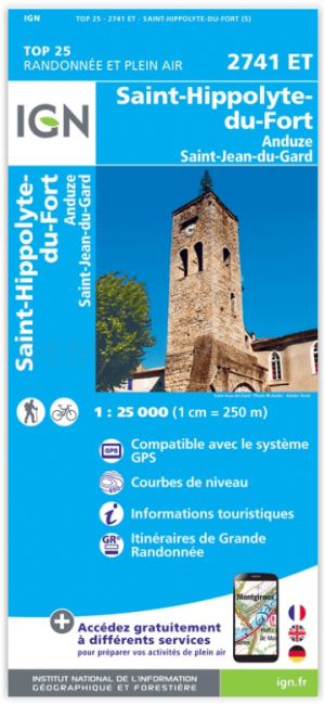 Wandelkaart 2741 ET St-Hippolyte-du-Fort - IGN