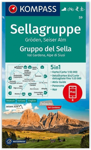 Wandelkaart 59 Sellagruppe - Gruppo di Sella - Kompass