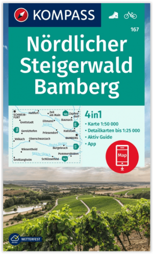 Wandelkaart 167 Nördlicher Steigerwald & Bamberg - Kompass