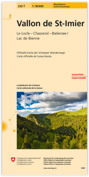 Wandelkaart 232t Vallon de St-Imier - Jura - Swisstopo