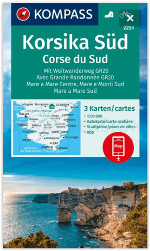 Wandelkaart 2251 Corsica Zuid 3-Set - Kompass