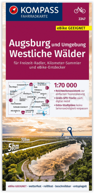 Fietskaart F3347 Augsburg & Umgebung Westliche Wälder - Kompass