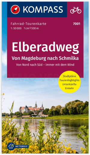 Fietskaart 7001 Elberadweg 1 Schmilka-Magdeburg - Kompass