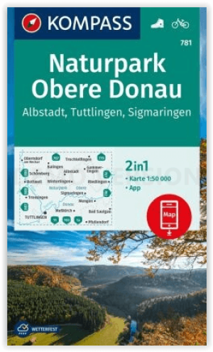 Wandelkaart 781 naturpark Obere Donau - Kompass