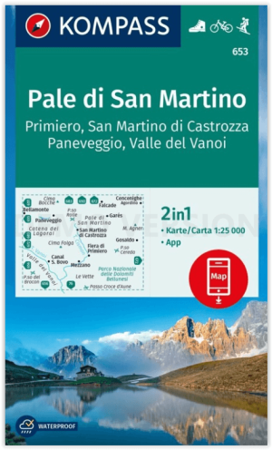 Wandelkaart 653 Pale di San Martino - Kompass