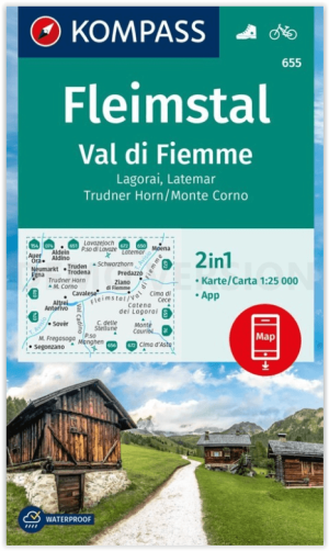 Wandelkaart 655 Fleimstal & Val di Fiemme - Kompass