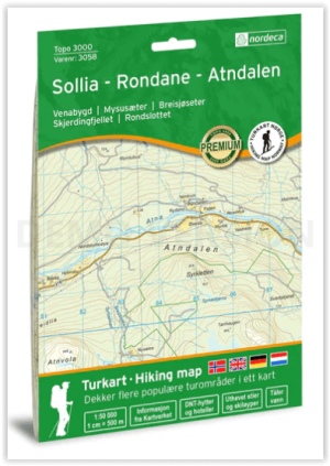 Wandelkaart 3058 Sollia- Rondane NP & Atndalen - Nordeca AS