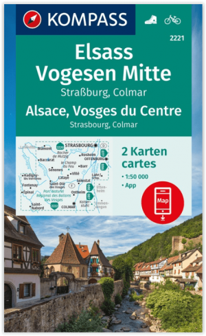 Wandelkaart 2221 Elsass- Vogesen Mitte- Alsace - Kompass