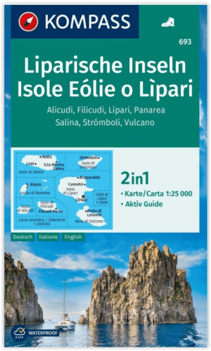 Wandelkaart 693 Liparische Eilanden Sicilië Italië - Kompass