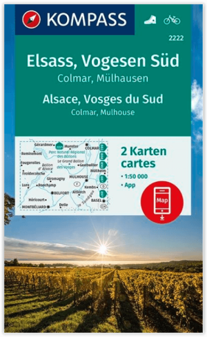 Wandelkaart 2222 Elsass - Vogesen Süd, Alsace - Vosges - Kompass