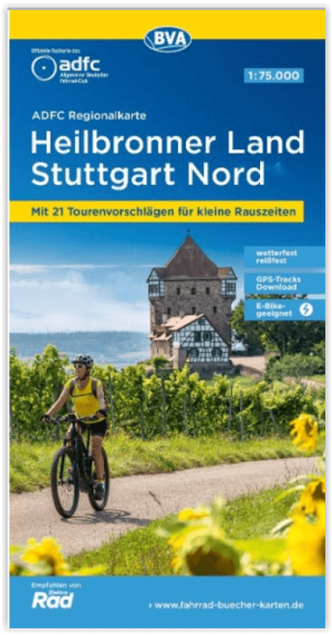 Fietskaart ADFC Regionalkarte Heilbronner Land Stuttgart Nord - ADFC