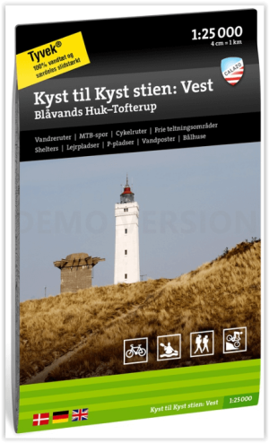 Wandelkaart 050 Kyst till Kyst Stien: Vest - Calazo