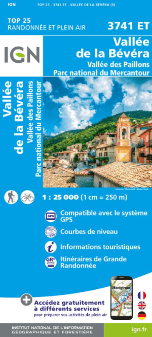 Wandelkaart 3741 ET Vallées de la Bévéra & PN Mercantour - IGN