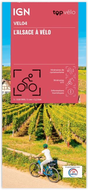 Fietskaart VEL04 Alsace à vélo - IGN Top vélo