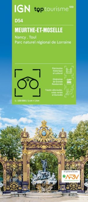 Wandelkaart Fietskaart TOP100 D54 Meurthe-et-Moselle - IGN