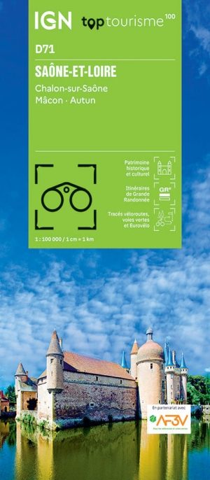 Wandelkaart Fietskaart D71 Saône-et-Loire - IGN