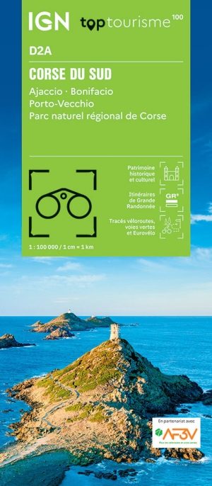 Wandelkaart Fietskaart TOP100 D2A Corse-du-Sud - IGN