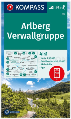 Wandelkaart 33 Arlberg Verwallgruppe - Kompass