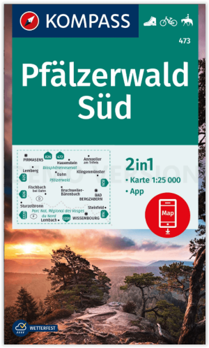 Wandelkaart 473 Pfälzerwald Süd - Kompass