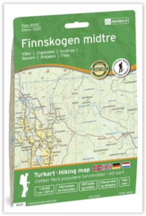 Wandelkaart 3033 Finnskogen Midtre Midden - Nordeca