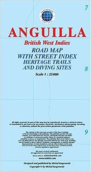 Landkaart Wegenkaart Anguilla (British West Indies) - Kasprowski
