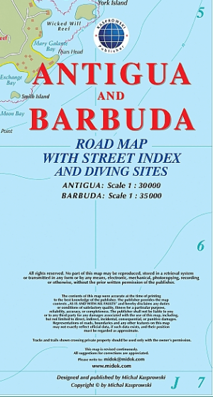 Landkaart Wegenkaart Antigua & Barbuda CaraIben - Kasprowski