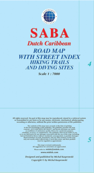 Landkaart Wegenlaart Saba Dutch Caribbean - Kasprowski