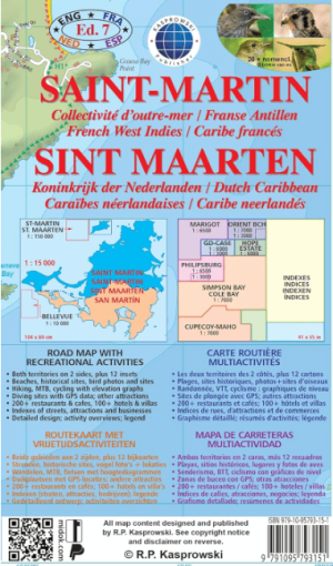 Landkaart Wegenkaart Saint-Martin of Sint Maarten - Kasprowski