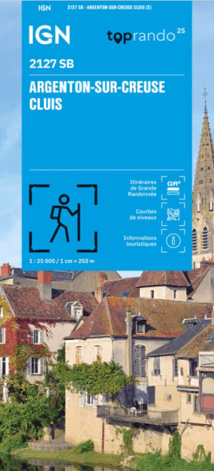 Wandelkaart 2127 SB Argenton-sur-Creuse & Cluis - IGN