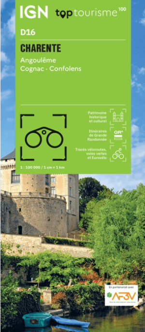 Wandelkaart Fietskaart D16 Charente, Angoulême, Cognac - IGN