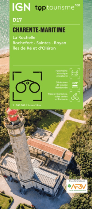 Wandelkaart Fietskaart TOP100 D17 Charente-Maritime - IGN
