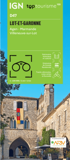 Wandelkaart Fietskaart TOP100 D47 Lot-et-Garonne - FFR