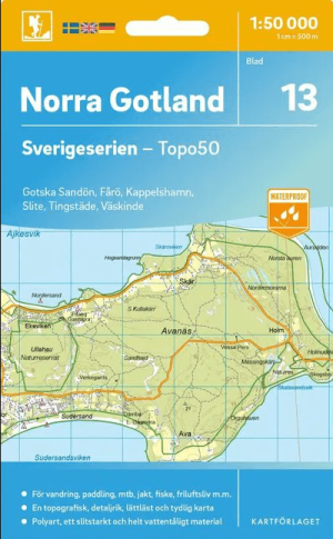Wandelkaart 13 Sverigeserien Norra Gotland - Norstedts